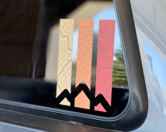 Retro Mountain Topographic Decal