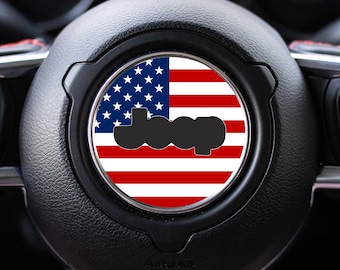 American Flag Steering Wheel Decal for Jeep