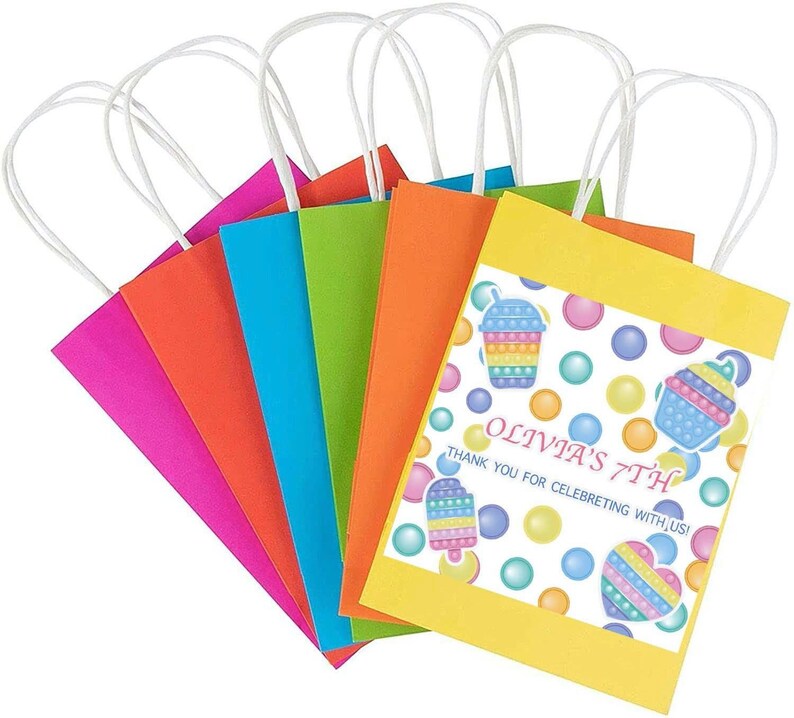 6 Pcs Popit Party Favor Bags Fidget Toy Favor Bags Etsy