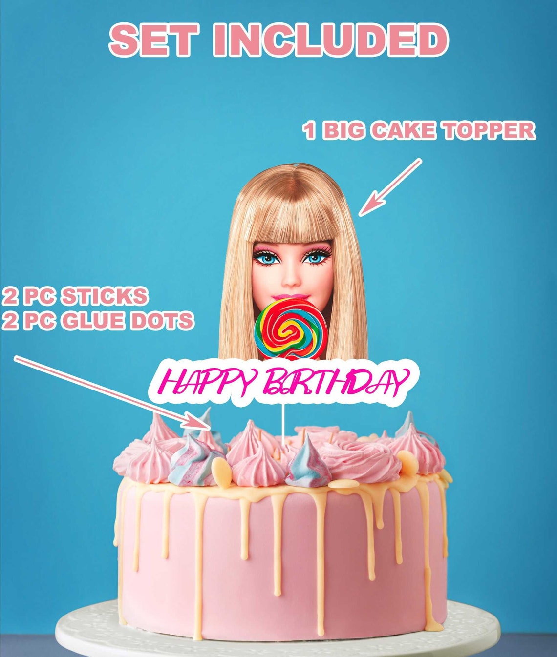 Barbie Doll Cake Topper Doll Cake Topper Princess Etsy