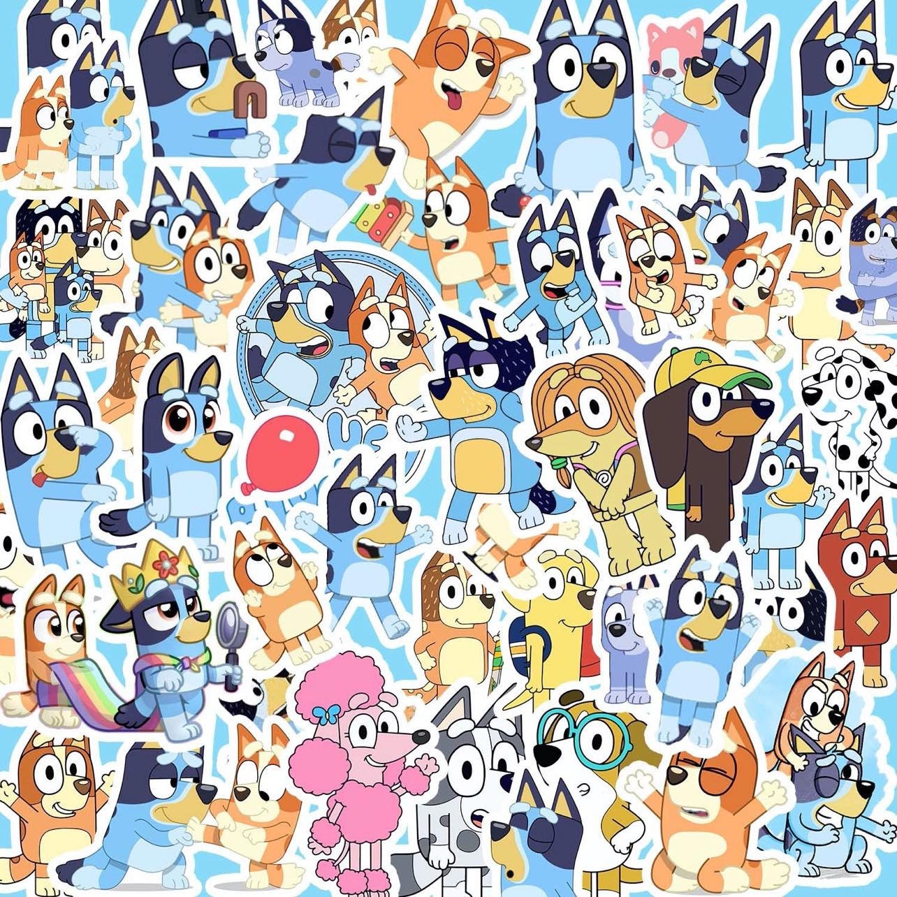 Stickers for Kids, 50PCS, Vinyl Decals Blue Dog Birthday Party Favor …