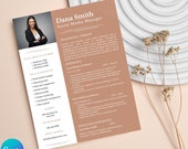 Resume Template Social Media Manager, Minimal Resume Template, Professional Resume Template, Resume CV, Customizable Canva Template Resume