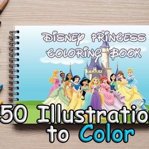 50 Princess Illustrations Coloring Book