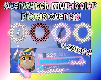 Overwatch HUD Stream Overlay | Health Bar and Ult Charge | Multicolored Pixel 8-Bit | 5 Colors !
