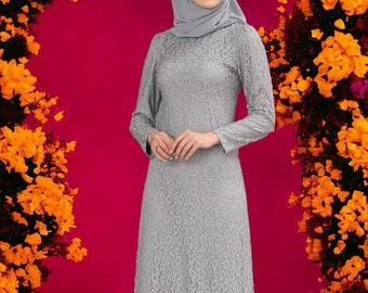 Hijab Evening Dress / Muslim Engagement Dress / Nikah / Islamic Wedding Dress / Evening Gown /  Women Maxi Dress  Bridesmaid / Abaya Dress