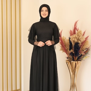 Hijab dress style for party sale