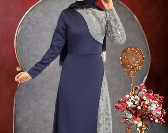 Evening Dress / Muslim Dress / Sequin Abaya Dress / Abaya For Muslim / Islamic Suit / Summer Dress For Muslim / Fashion / Kaftan / Dubai