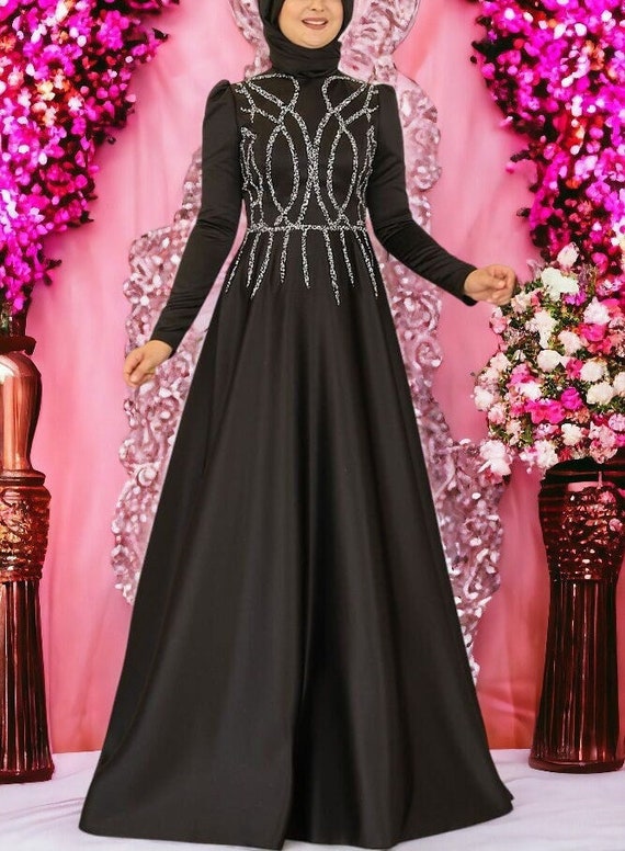 Wedding Dress Islamic Cloth Hijab Dress Caftan for Women Satin Fabric Abaya for Muslim Muslim Summer Dress Dubai Plus Size Etsy Canada