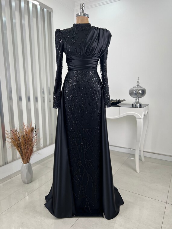 Exclusive Satin Wedding Dress Modest Long Bridesmaid Dress