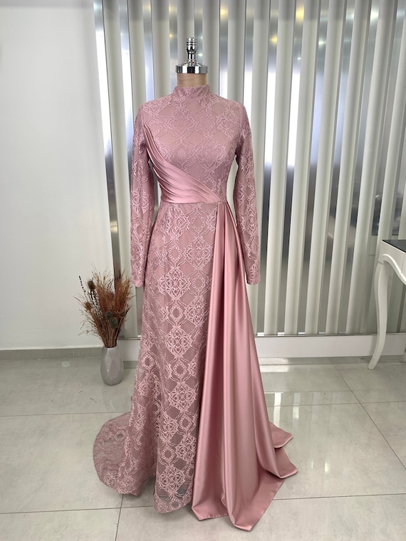 Satin Gold Muslim Wedding Gown – Sahara Shops