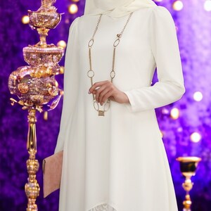 Islamisches Neues Tuch / Anzug Für Frauen / Hijab / Geschenk Für Frauen / Sommerkleid / Anzug Für Abaya / Bescheiden / Neue Kleider / Maxi Kleid / Täglicher Anzug Ecru