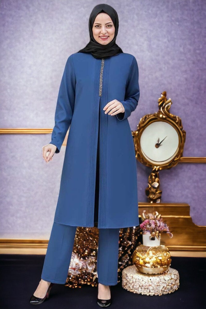 Islamic New Clothing / Suit For Muslim / Hijab / Gift For Women / Summer Dress / Women Dress / Modest / Maxi / Casual Dress / Suit For Women Indigo