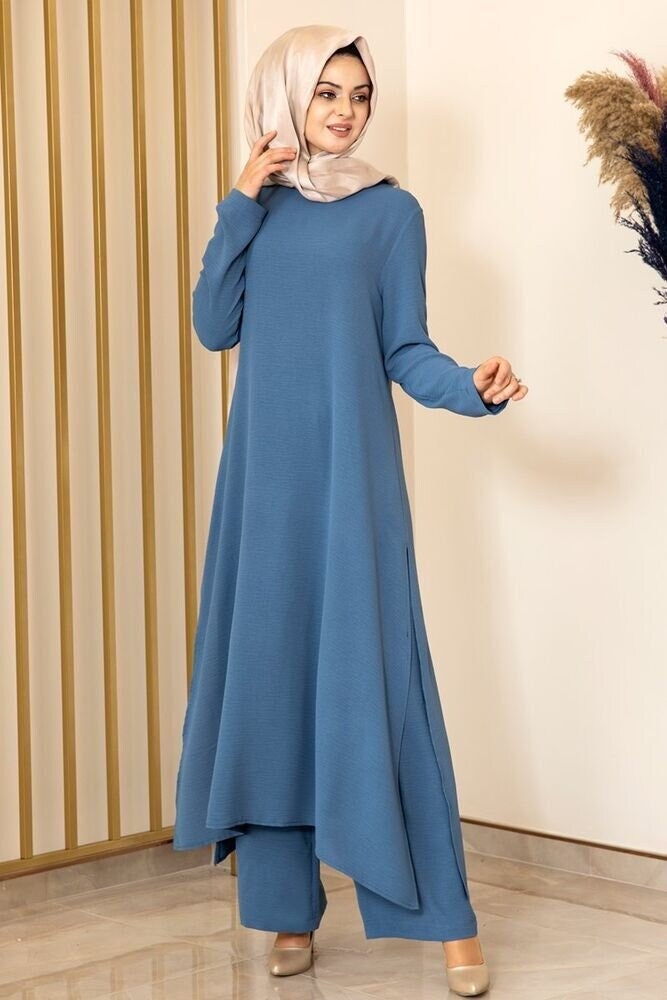 Women's Muslim Long Dress Abaya Two-piece Suit