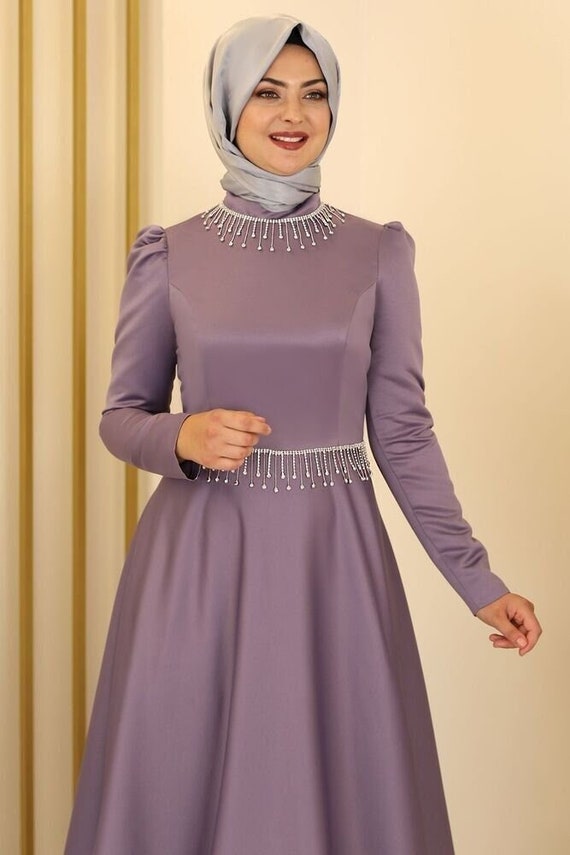 Wedding Dress / Islamic Clothing / Hijab / Abaya / Exclusive Satin / Summer  Dress for Muslim / Caftan / Nikah / Prom Dress / Dubai / Modest -  New  Zealand