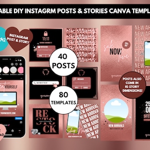 Rose Gold Bearbeitbare DIY Engagement und Werbe Instagram Posts und Stories l Canva Templates l Perfekt für Beauty, Haare, Boutique & Mehr!