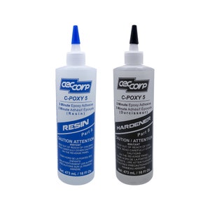 CECCORP Five Minute Epoxy Glue C-POXY 5 (32 Oz Combined) – Fast Setting, Quick Cure, Clear Epoxy Glue, General Purpose, 5 Minute , Adhesive