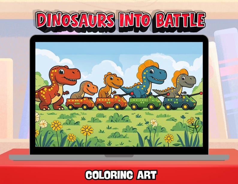 Målarbok för dinosaurier, pojkar, åldrar 4-8, dinosauriearmékrigare, stridssidor för barn, coola stegosaurus- och t-rex-aktiviteter, utskrivbara, digital nedladdning, 32 sidor bild 13