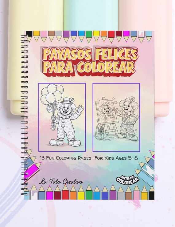 Funny Clown Coloring Book for Kids – 13 Fun Coloring Pages | Circus Activity Printable PDF Ages 5–8