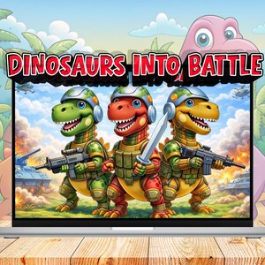 Målarbok för dinosaurier, pojkar, åldrar 4-8, dinosauriearmékrigare, stridssidor för barn, coola stegosaurus- och t-rex-aktiviteter, utskrivbara, digital nedladdning, 32 sidor bild 5