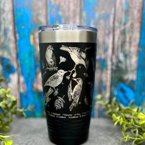 Bird Lover Tumbler, Full wrap bird species gift, Bird watcher gift To go Cup, Travel Mug Bird Lover Gift for Grandma & Grandpa, Coffee Lover