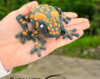 3D Printed Articulated Toad: Full Color Fidget Desk Pet