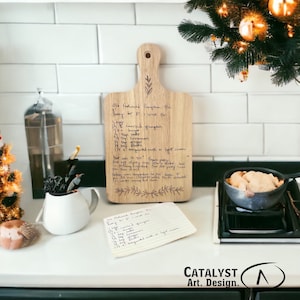 Custom Family Recipe Cutting Board, Personalized Christmas Gift, Grandma Mom Recipe Handwritten Keepsake, Family Recipe Heirloom