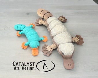 Platypus Articulated Figure, 3D Printed fidget in Full Color, Small or Large Size options, Unique Desk Pets Toys, Gifts, Party Fidget,