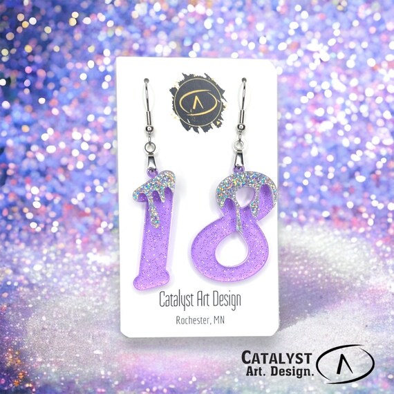 Custom number sale earrings