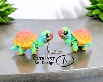 3D Printed Mini Turtle: Articulated Desk Pet or Keychain