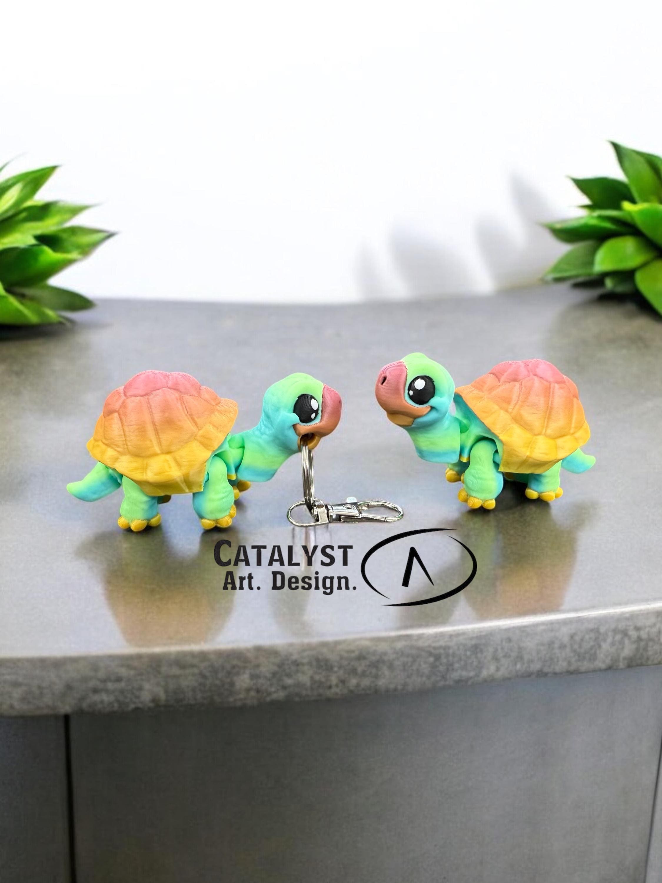 3D Printed Mini Turtle: Articulated Desk Pet or Keychain - Etsy