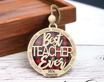 Best Teacher Ornament, Teacher Ornament, Teacher Gift, Teacher Holiday Gift, Unique Teacher Gift