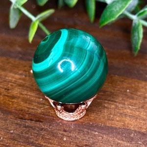 Natural Malachite Sphere, 25mm Malachite Sphere, Polished Malachite Ball, Natural Minerals, Crystal Decor, Green Crystal, Healing Stones