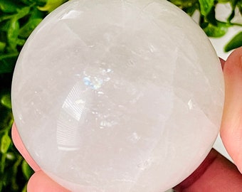 CHARMING White Calcite Sphere, Optical Calcite Sphere, White Calcite Crystal, Calming Energy, Healing Stone, Spiritual Healing