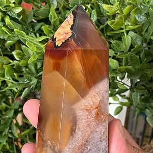 Unique Carnelian Tower, Gorgeous Carnelian Tower with Druzy, High Quality Carnelian Tower, Carnelian Crystal Tower, High Quality Gem