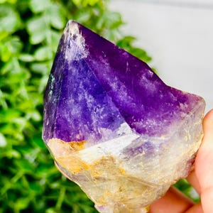 Raw Amethyst Crystal Point, Natural Raw Amethyst, Part Rough Part Polished Amethyst Point, Crystal Decor, Home Decor, Meditation Tool