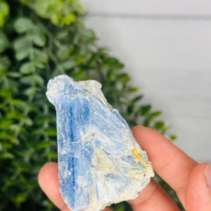 HIGH QUALITY Blue Kyanite with Calcite and Garnet Deposit, Blue Kyanite Blade Specimen, Brazilian Kyanite, Bladed Raw Kyanite Specimen