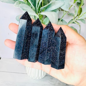 Blue Sandstone Crystal Points, Blue Goldstone Towers, Obelisk, Crystal Healing, Sandstone Generator, Blue Crystals, AgeofHealing