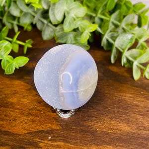 Druzy Blue Lace Agate Sphere, Blue Chalcedony, Blue Lace Sphere with Druzy Cave, Calming Energy, Healing Stones, Crystal Decor