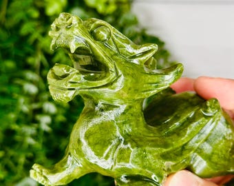 Green Jade Dragon Carving: Feng Shui Luck, 17cm - Etsy