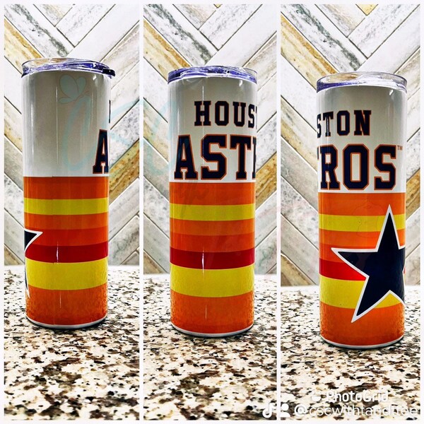 Houston Astros Retro Skinny 20 oz Tumbler, skinny 20 tumbler, Houston Astros, Retro tumbler, Houston astros baseball tumbler