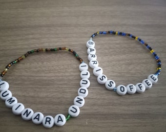 Barriss Offee and Luminara Unduli Beaded Bracelets