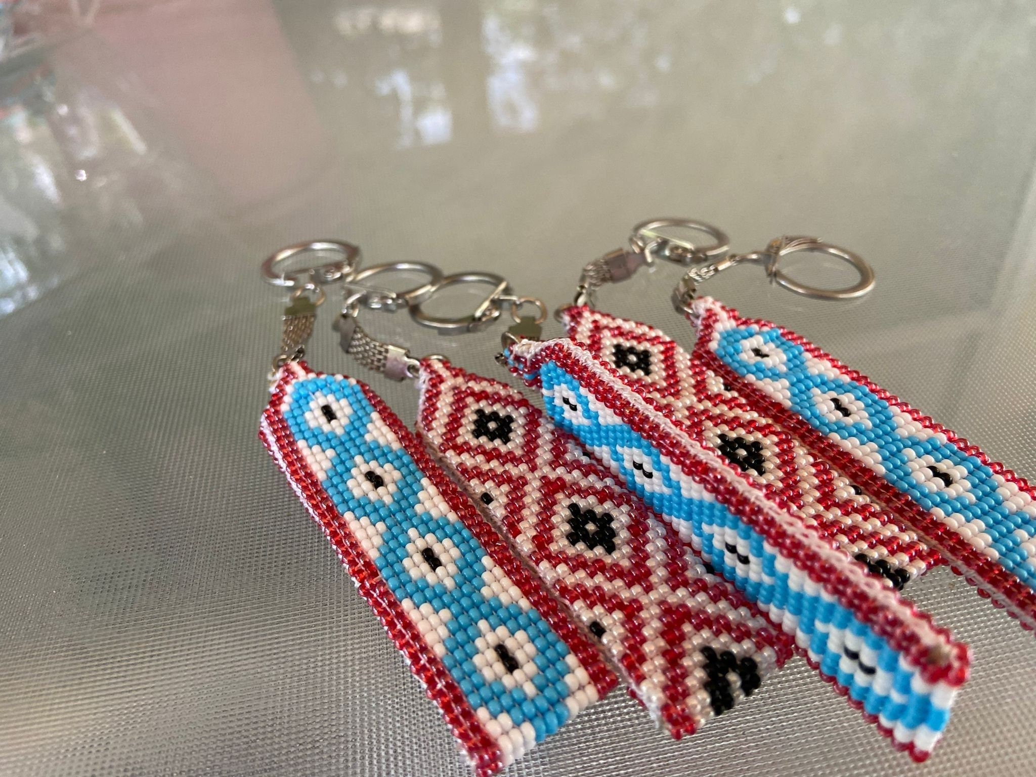 Decorated Keychains Keychains Decorated With Unique Patterns. Handmade Special Patterned ...