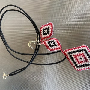 Handmade jewelry set, unique set of necklace and earrings, traditional jewelry set knitted with glass beads using crochet, mother's day gift