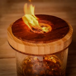 Whiskey Smoker Kit – Gift for Bourbon Lovers – Custom Wood Lid – Smoke Old Fashioned Cocktails at Home – Handmade – Sacramento USA