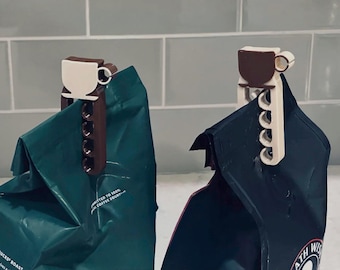 Reusable Coffee Bag Clips for Sealing Coffee Beans and Grounds Simple Slide On Closure for Pantry Storage