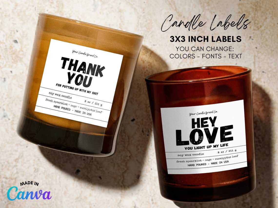 Funny Candle Label, Candle Label Template, Candle Label Template