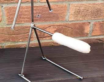 Nail man, novelty barbeque sausage cooking skewer. Large BBQ utensil, funny, slightly rude manhood grilling stand.