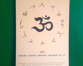 YOGA birthday calendar A4 / ink paintings on ecological paper with quote