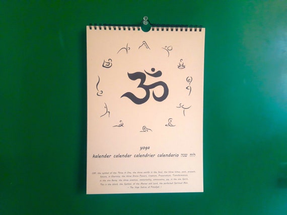YOGA verjaardagskalender A4 / inkt schilderingen op ecologisch papier met citaat