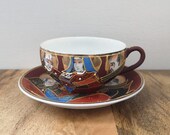 Satsuma porcelain Satsuma cup and saucer with hologram Eighties